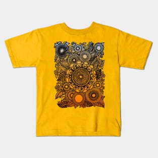 Ornate Mandala Flowers Kids T-Shirt